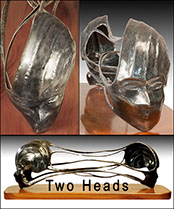 "Two Heads" Metal Sculpture by Vermont Sculptor Alexandra Heller 